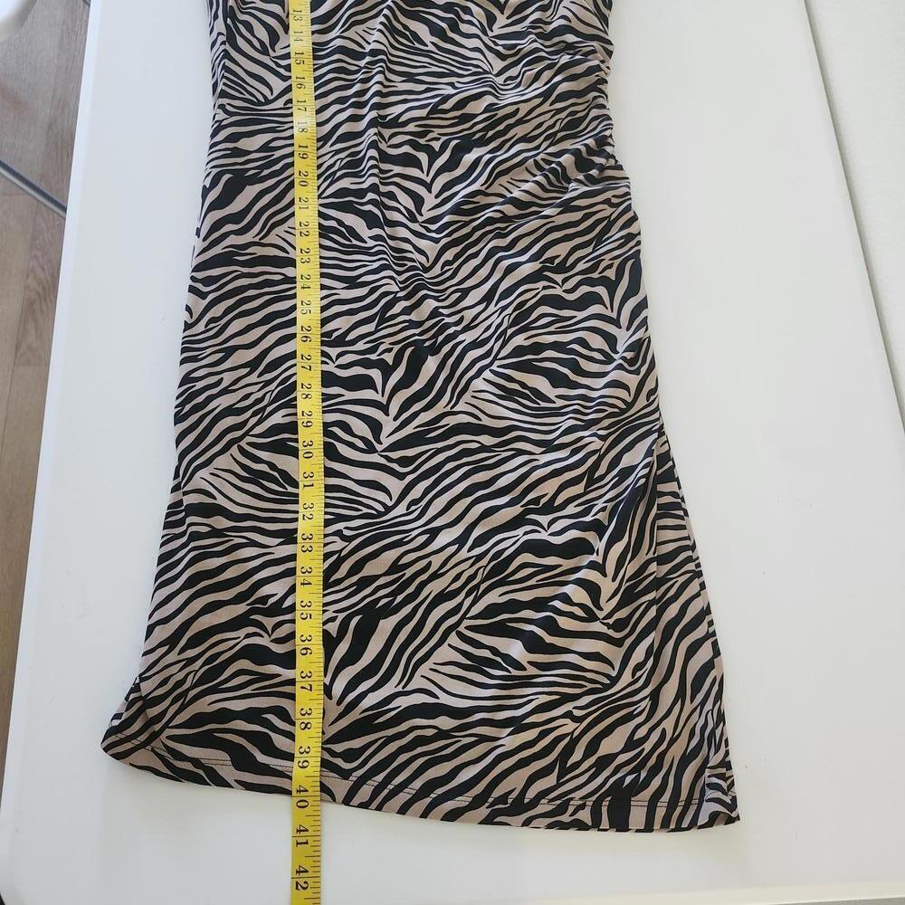 Ronni Nicole Women's Size 14 Zebra Print Casual Dress Black Beige - Picture 8 of 11